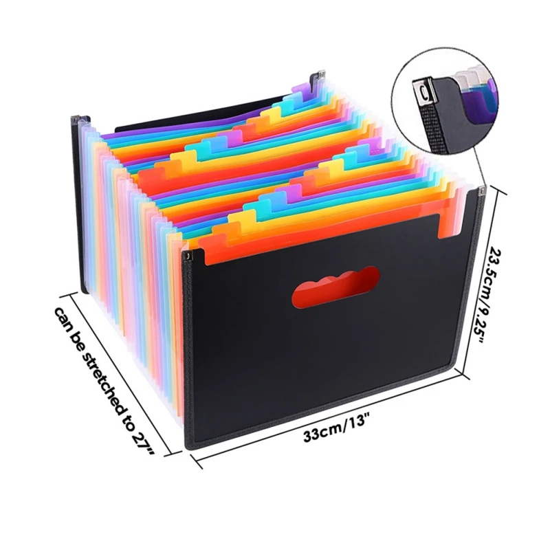 Портативный 24 кармана, расширяющаяся папка для файлов, А4, бумажный органайзер, Радужный орган, деловой файл, держатель для документов, сумка для хранения, офисная