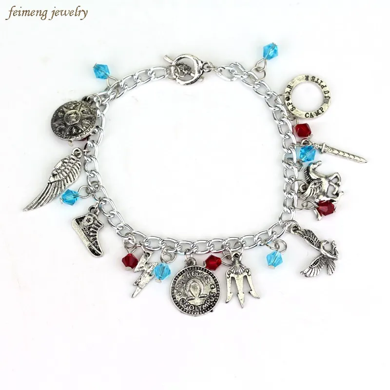 

1pc a lot Once Upon a Time Supernatural Percy Jackson Doctor Who Game of Thrones Divergent Charm Bracelet