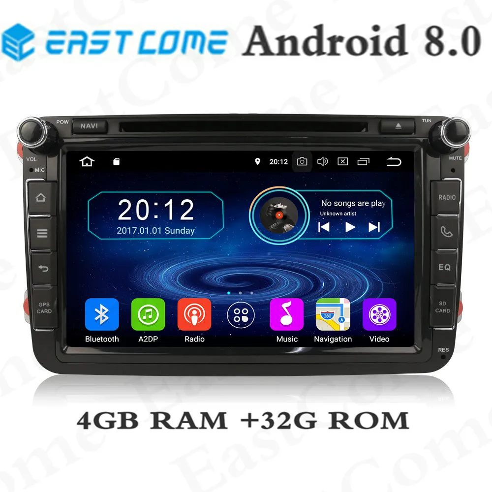 Excellent Octa Core Android 8.0 4GB RAM Car DVD GPS Radio Player For Volkswagen Passat B6 B7 Caddy Tiguan Golf Polo Skoda Yeti Superb Car 0