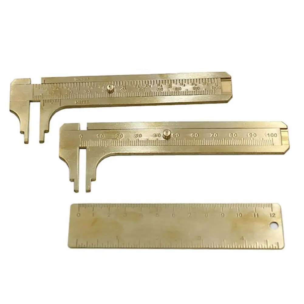 

0-100mm 3 Types Mini Pure Copper Vernier Caliper Single Scale/Double Scale Brass Calipers For Metalworking High Quality J3