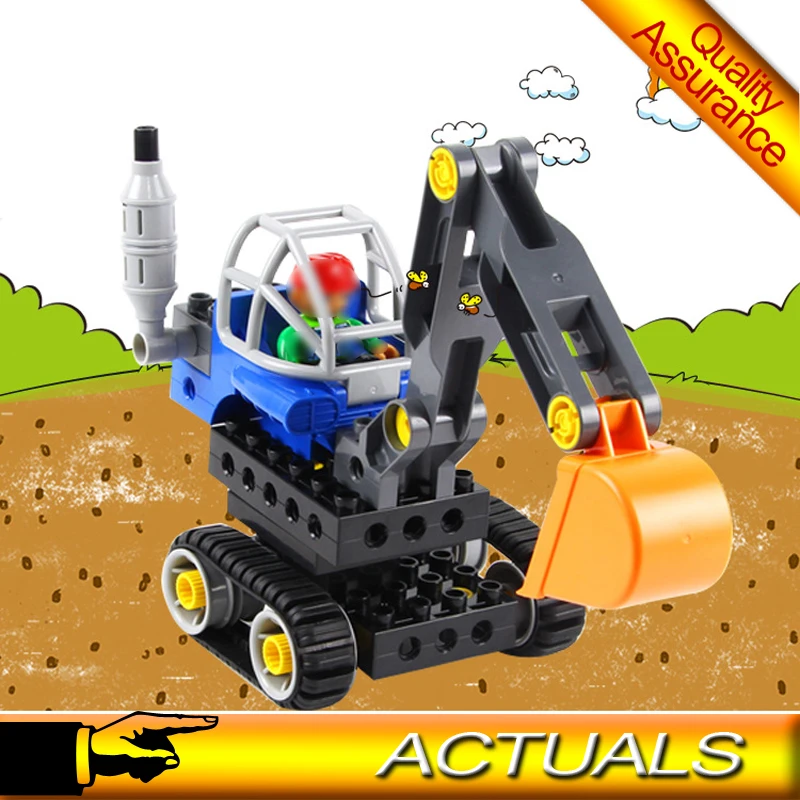 

Compatible with Lego Duplo Technical Big Size Bricks City Wange 432 Creative Building Blocks Education Enlighten Vehicle Gifts