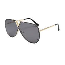 Новая коллекция Для женщин Брендовая Дизайнерская обувь солнцезащитные очки-авиаторы Для мужчин Роскошные зеркальные очки Винтаж V большие металлические форма очки L3