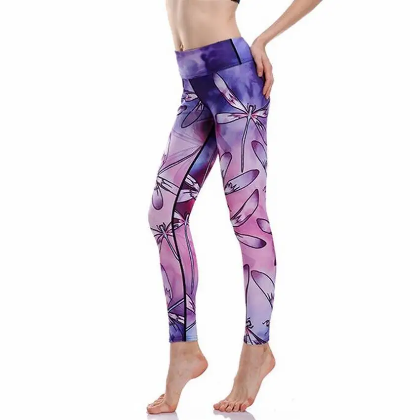 Women Fitness Yoga Pants Women Purple Sports Running Tights Sexy Push