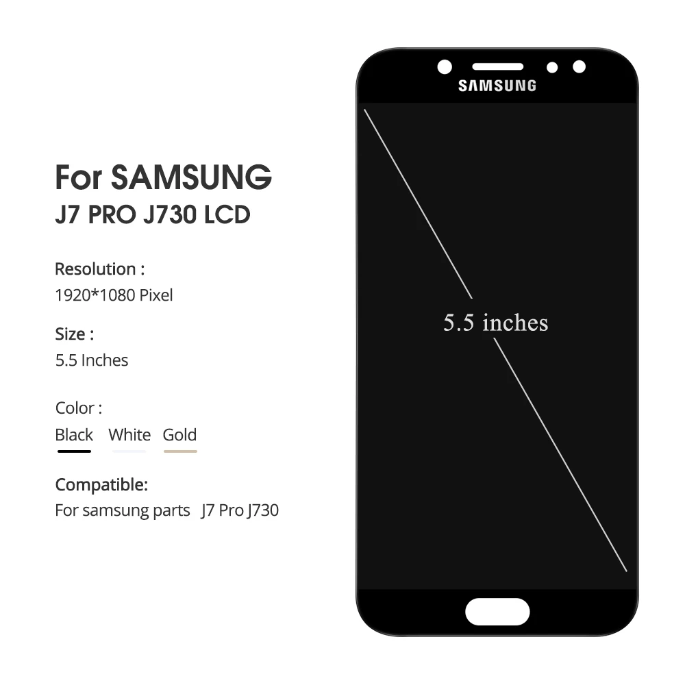 5,5 ''Супер AMOLED lcd s для samsung Galaxy J7 Pro J730 J730F lcd дисплей кодирующий преобразователь сенсорного экрана в сборе регулируемый