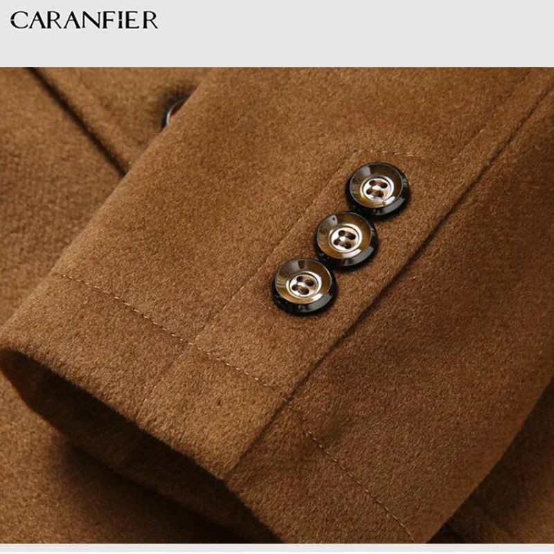 CARANFIER осенне зимние мужские куртки повседневные Бархатные Утепленные длинные