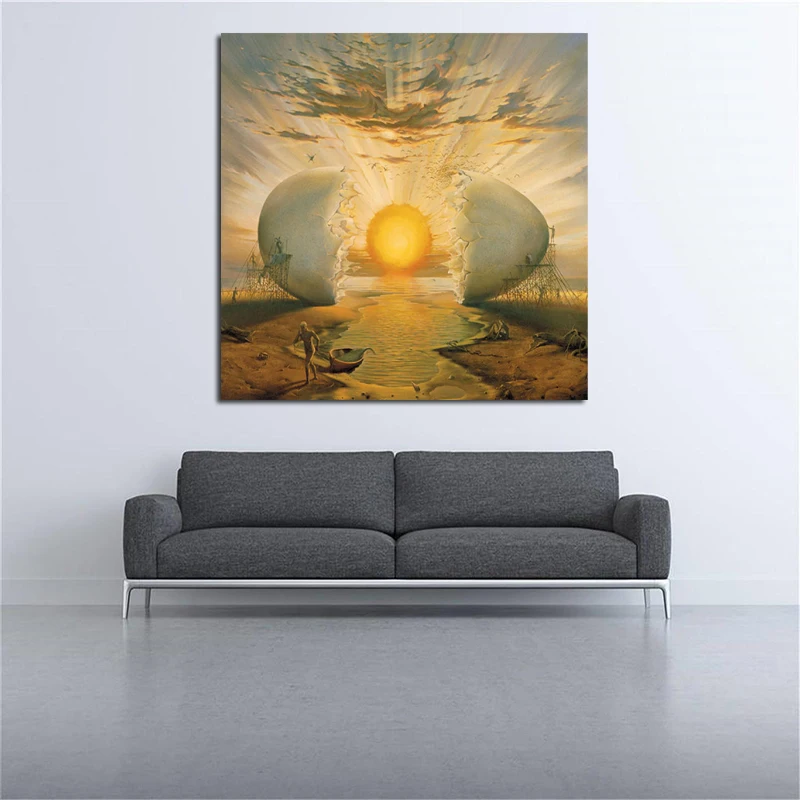 Salvador Dali известная парусиновая картина Surreal Sunrise с принтом для гостиной домашний