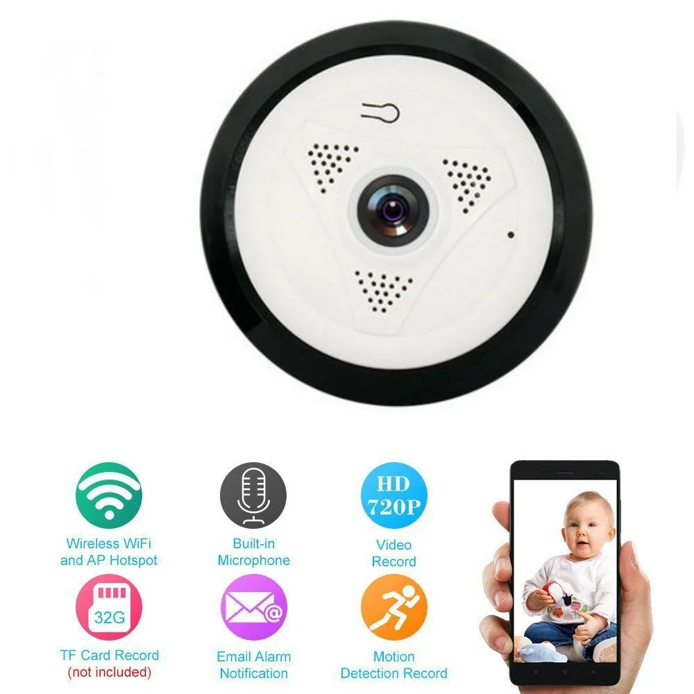 Yobangsecurity 360 градусов 960 P 1.3mp Wi-Fi IP Камера Беспроводной Крытый Wi-Fi Cam Главная Камеры Скрытого видеонаблюдения День Ночь удаленного просмотра