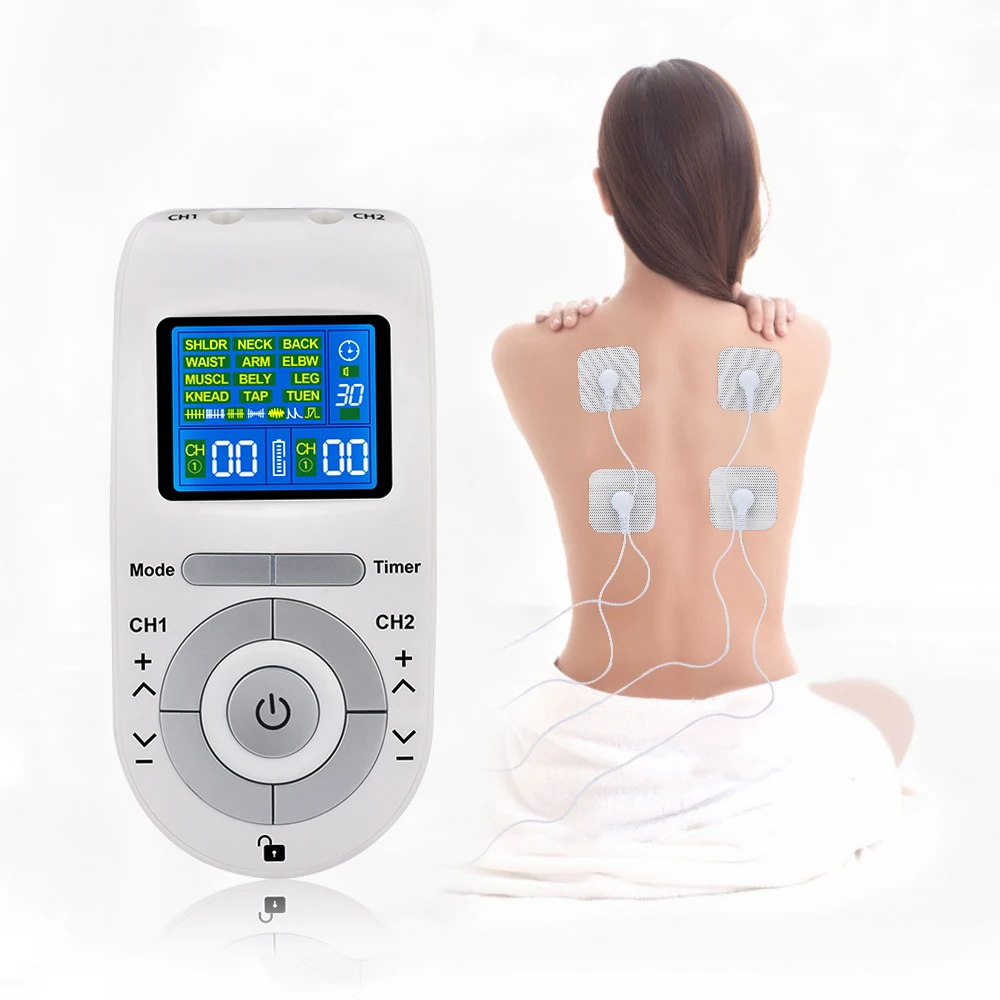 12 Modes Tens Machine Unit with 4 Electrode Pads for Pain Relief Pulse