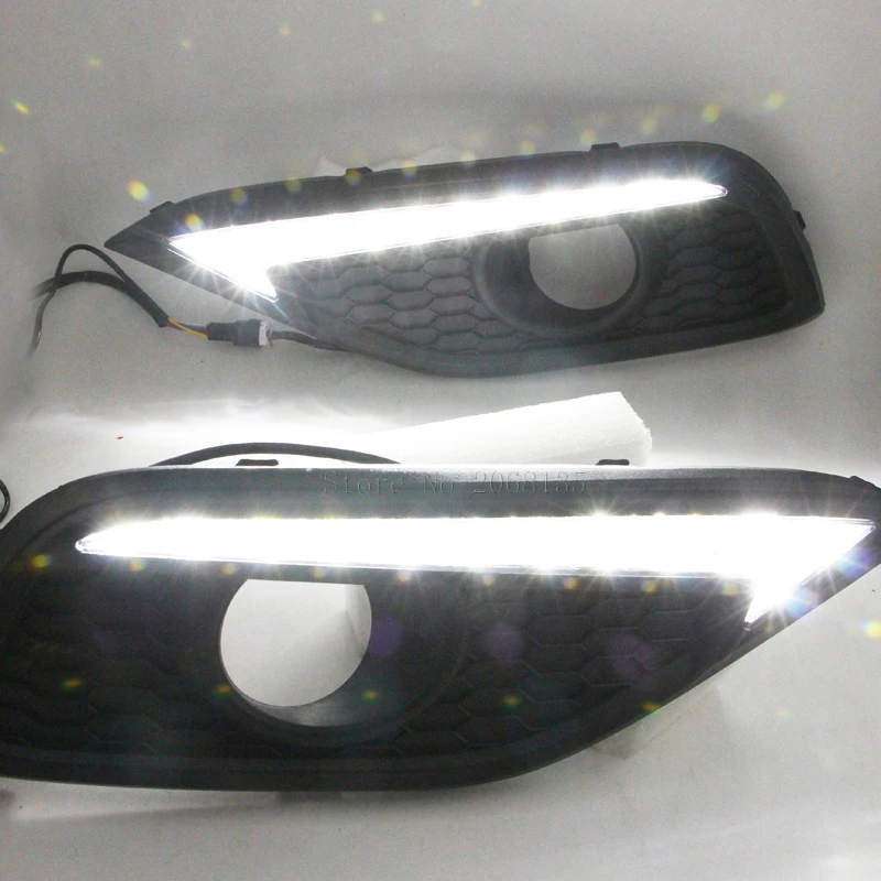

2PCS High quality For Honda CRV CR-V 2012 2013 2014 DRL fog lamp cover Daytime Running Lights with turn signal 12V