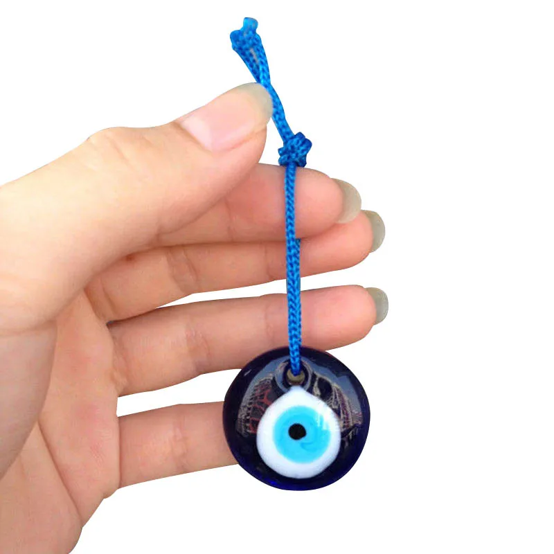 Newly Lampwork Glass Turkish Evil Eye Charm Pendant Car Home Amulet Turkey Ornament XSD88