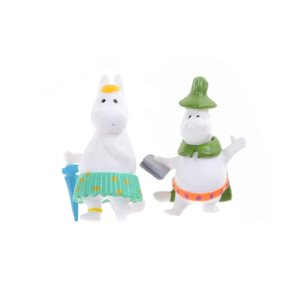 12 шт. миниатюрные фигурки Moomintroll Hippo Family Snork maidenпвх Мультяшные куколки статуэтки