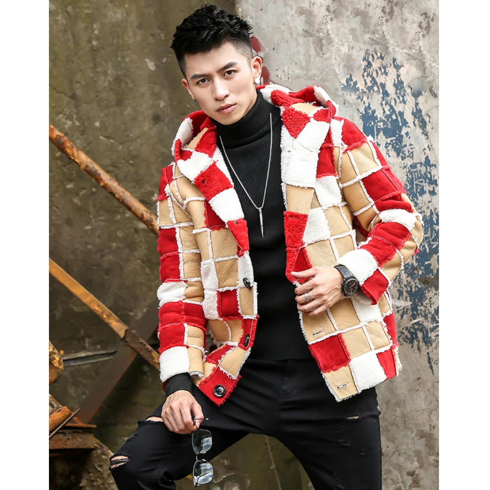 

Men's B3 Shearling Jacket Coat Men's Hooded Jacket Men's Winter Warm Jacket