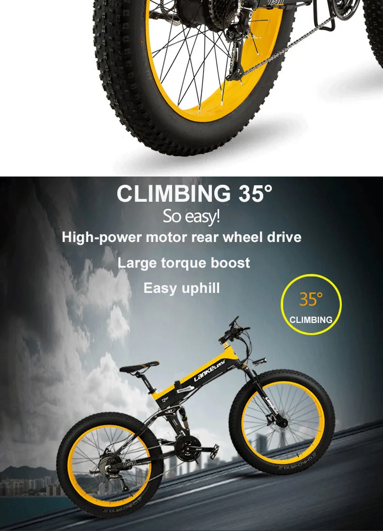 Sale LOVELION 26inch Folding Electric Mountain Bicycle Snow Ebike Fat Bike 48v Lithium Battery 500w High Speed Motor 4.0 Tire Bike 10