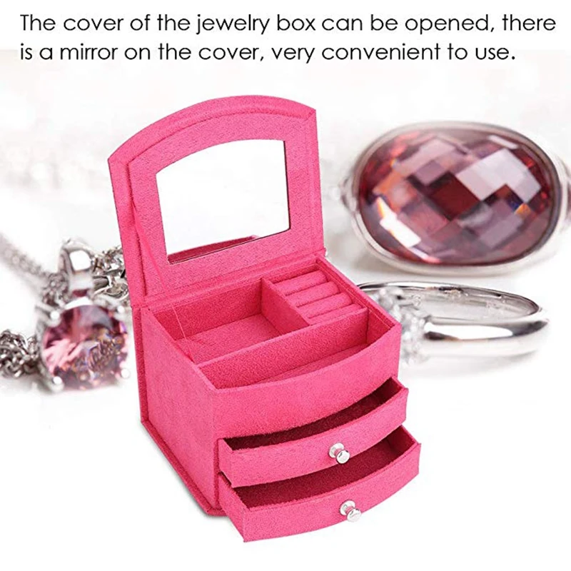 Ювелирные изделия Коробка Организатор Дисплей, 3 слоя Портативный Jewelry Серьги кольца браслет цепочки и ожерелья часы Органайзер, контейнер