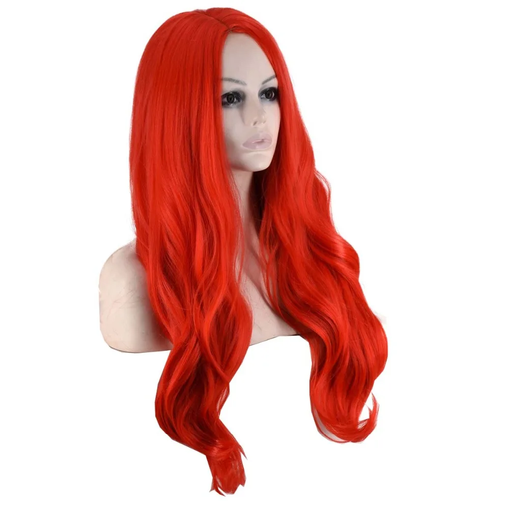 Coshome Aquaman Arthur Curry Queen Mera Cosplay Costume Wigs for Halloween Party (2)
