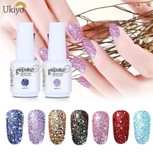 Ukiyo 15 мл гель для ногтей с блёстками лак отмачиваемый гель лак алмазные ногти Эмаль Лак Vernis Полупостоянный гель лак