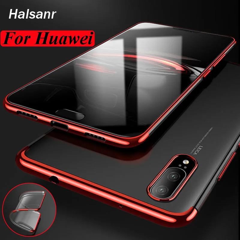 

For Huawei P20 Lite Case Transparent Plating TPU Soft Case Cover for Huawei P10 P9 P30 Plus P30 Lite Mate 9 10 Pro 20X RS