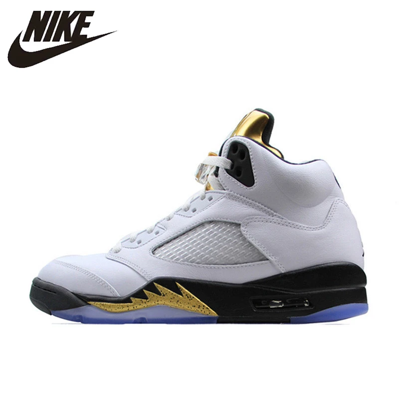 Nike Air Jordan 5 Retro AJ 5 Men's Breathable New Arrival Official Basketball Shoes Sports Sneakers 136027-133