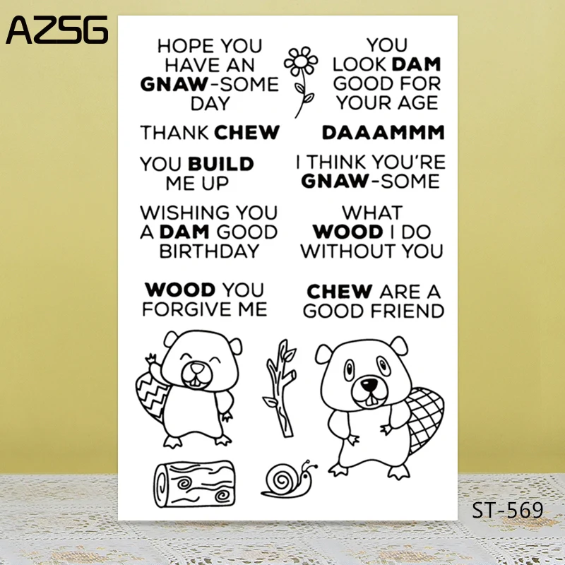 

AZSG Cute groundhog Clear Stamps For DIY Scrapbooking/Card Making/Album Decorative Silicon Stamp Crafts