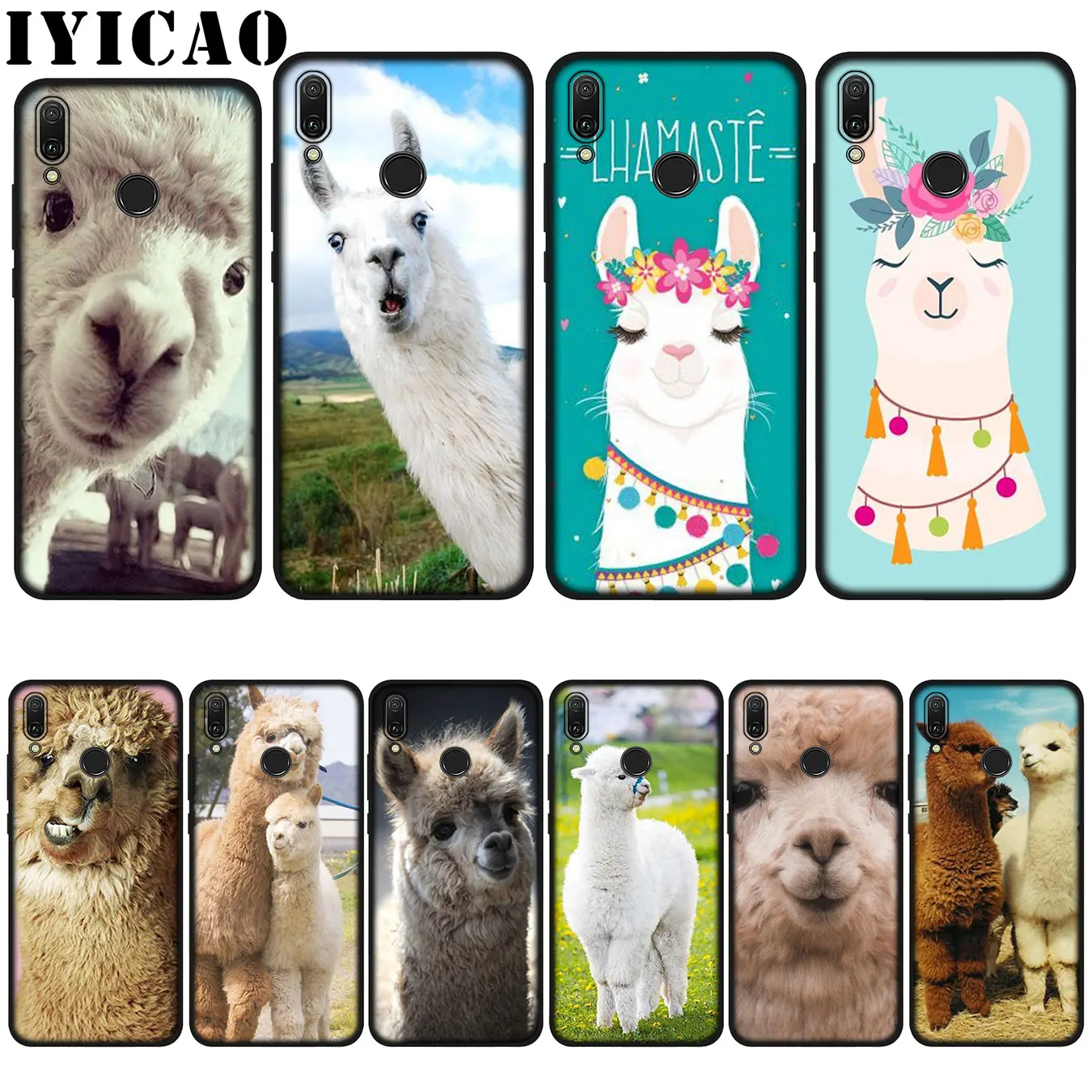 

IYICAO Lama Llama Alpacas Animal Silicone Soft Case for Huawei P20 Pro P10 P8 P9 Lite Mini 2017 P Smart 2019 Cover