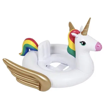 

Baby Unicorn Swimming Ring Dount Seat Inflatable Pool Float Baby Summer Water Fun Pool Toy Kids Swimming in the pool