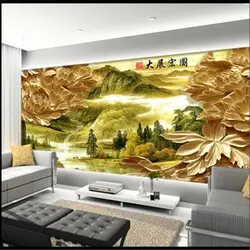 Beibehang обои Гостиная ТВ фон Пион дома декоративная роспись большие панно для гостиной настенные фрески обои