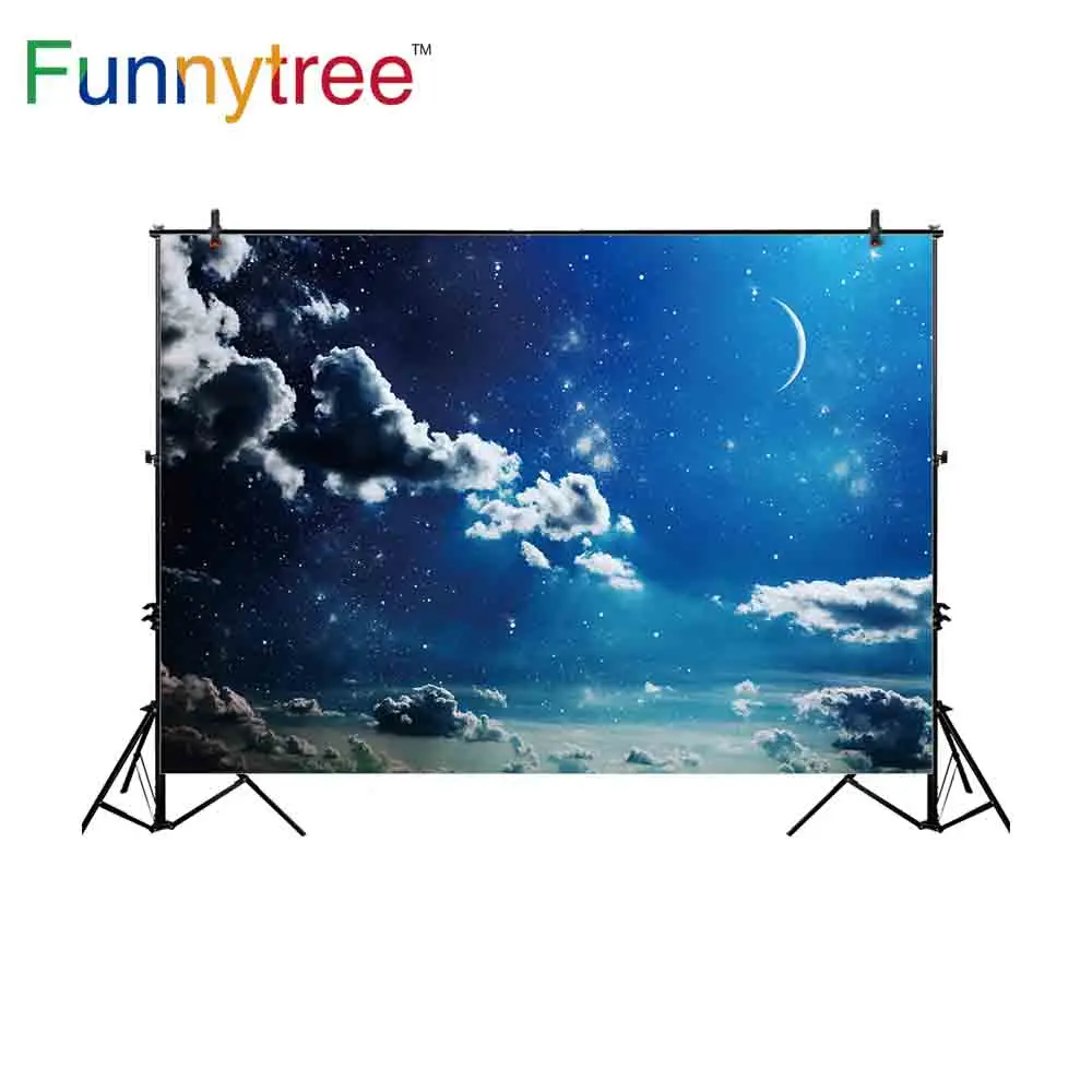 Funnytree background for photo studio night sky cloud stars moon fariy