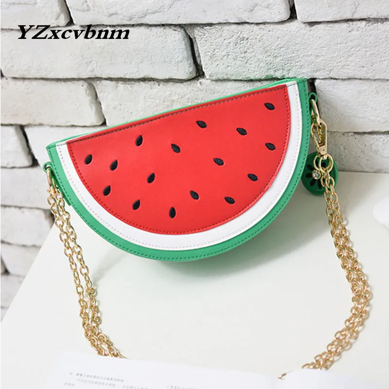 

HOT Clutch Bags Lemon Watermelon Women Messenger Bags Chain Bag Women Shoulder Bag Lady Clutch Watermelon Handbag