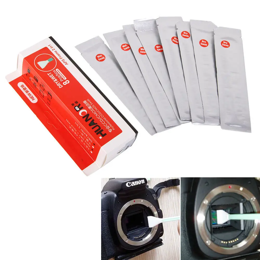 Wet + Dry Ccd/cmos Swab Sensor Cleaning Cleaner For Canon Nikon Sony