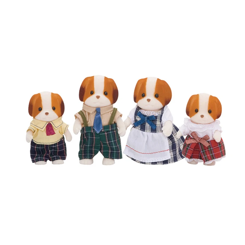 Sylvanian Families, шифоновый семейный кукольный домик для собак, 4 шт., Набор фигурок для родителей и детей, игрушка-подарок для девочки, новинка 31398