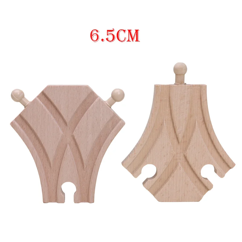 

Friends 6.5cm 2pcs Single Curved 2 Way Switch Tracks Wooden Train Tracks Set Blocks Toys Railway Accessories bloques de