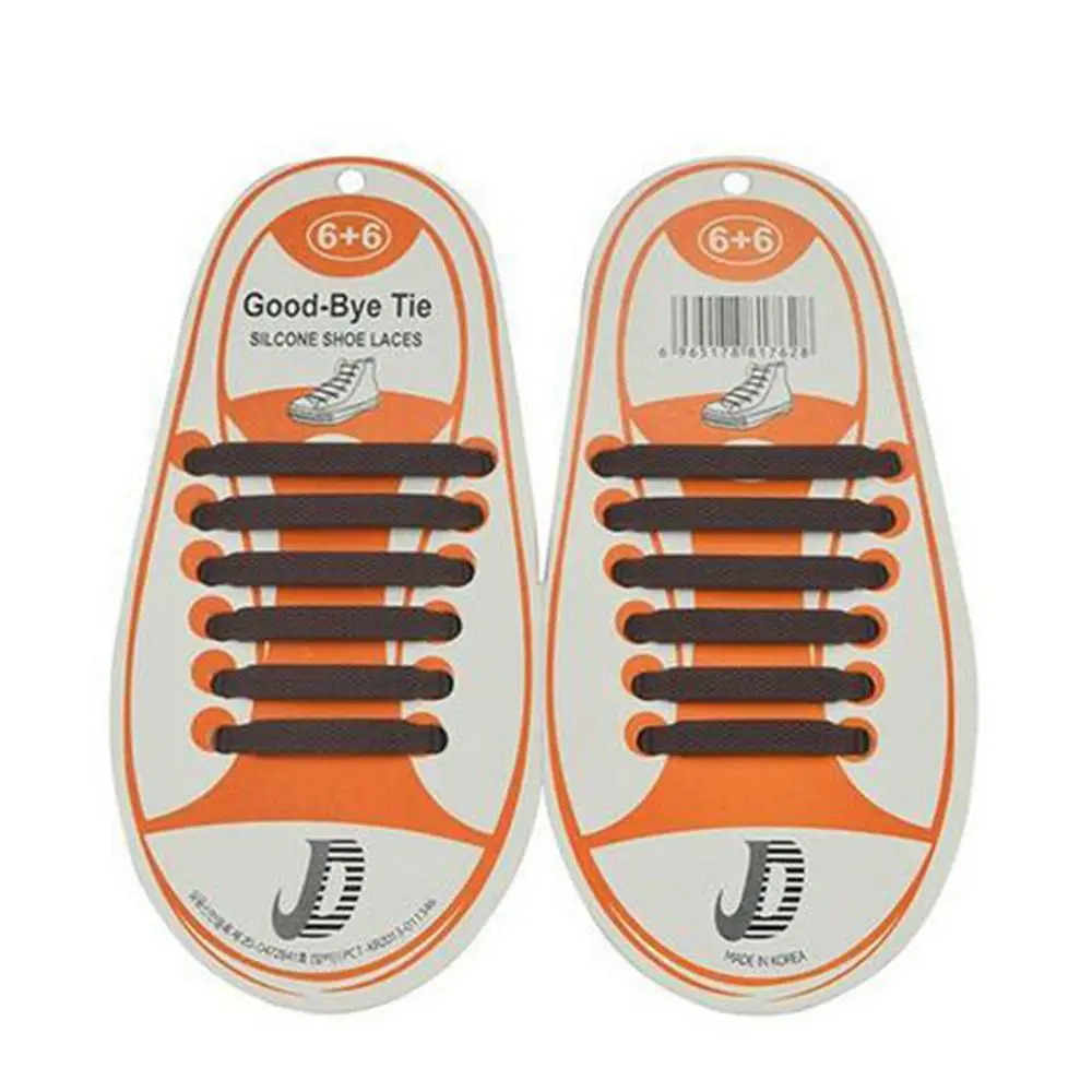 

12Pcs/lot Unisex Athletic Running No Tie Shoelaces for Kids Elastic Silicone Shoe Lace All Sneakers 10 Color Optional Shoes Lace