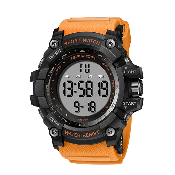 SANDA военные электронные часы мужские водонепроницаемые спортивные наручные часы светодиодный цифровые часы ударопрочные часы relogio masculino 359 - Цвет: orange