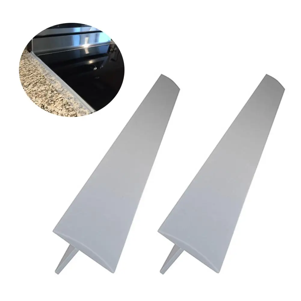 Набор из 2 кухонных силиконовых вставка для плиты крышка зазора термостойкие широкие и длинные зазоры наполнитель уплотнения между счетчиком - Цвет: Прозрачный