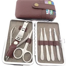 Портативный маникюрный набор для ухода за ногтями из нержавеющей стали с резаком для ногтей пилка для ногтей Ножницы пинцеты для бровей