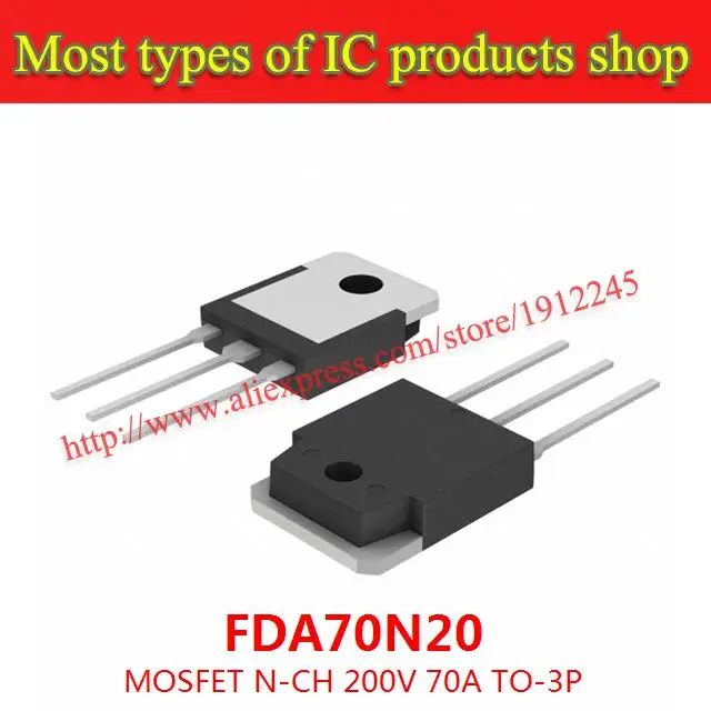 Produktbild von 10 Stück FDA70N20 TO-3P – 70N20, 200 V, MOSFET Leistungstransistor