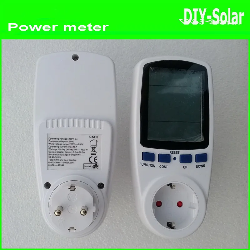 

New EU Plug Monitor Analyzer Power Energy Meter Wattage Voltage Current Frequency Power LCD