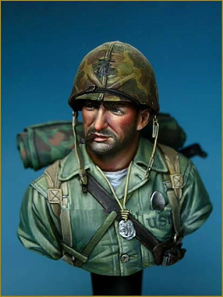 

1/10 Resin Bust model kit WWII Armored Division war movie Unpainted X51