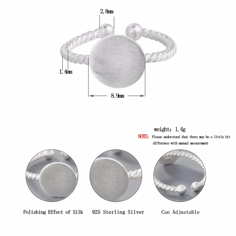 От магазина Qiming, простое серебряное кольцо с закругленным носком, Винтажный дизайн, регулируемое кольцо для девочек