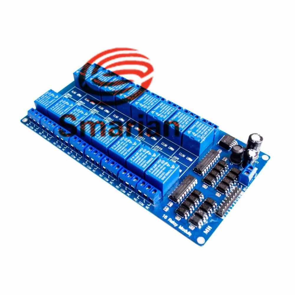 

Official smarian 5V 16 Channel Relay Module Shield for Arduino ARM PIC AVR DSP Electronic Relay Plate Belt Optocoupler Isola
