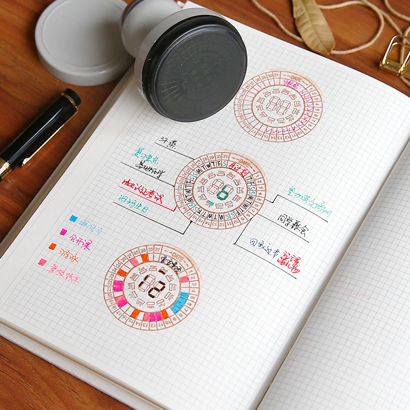 

1pc time date plan Photosensitive seal creative schedule planner scrapbooking DIY stamp clear stamps Office Supplies
