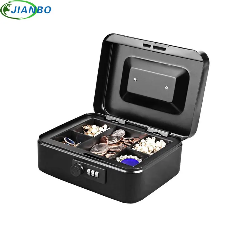 Portable Safe Box Money Jewelry Password Boxes Style For Home School Office With Compartment Tray Lockable Security Box Size M
