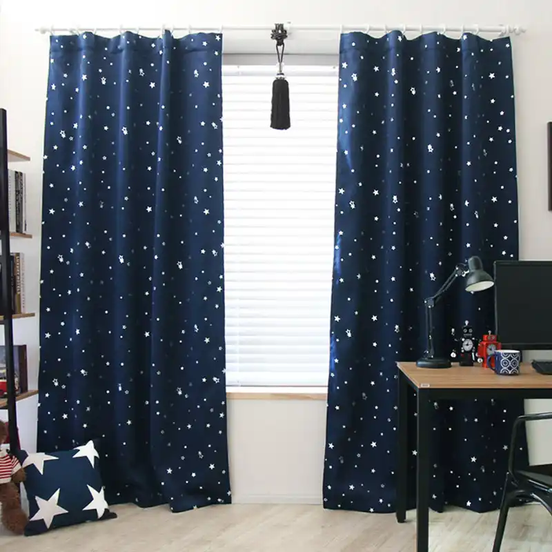 Modern Star Pattern Blackout Curtains For Living Room Bedroom