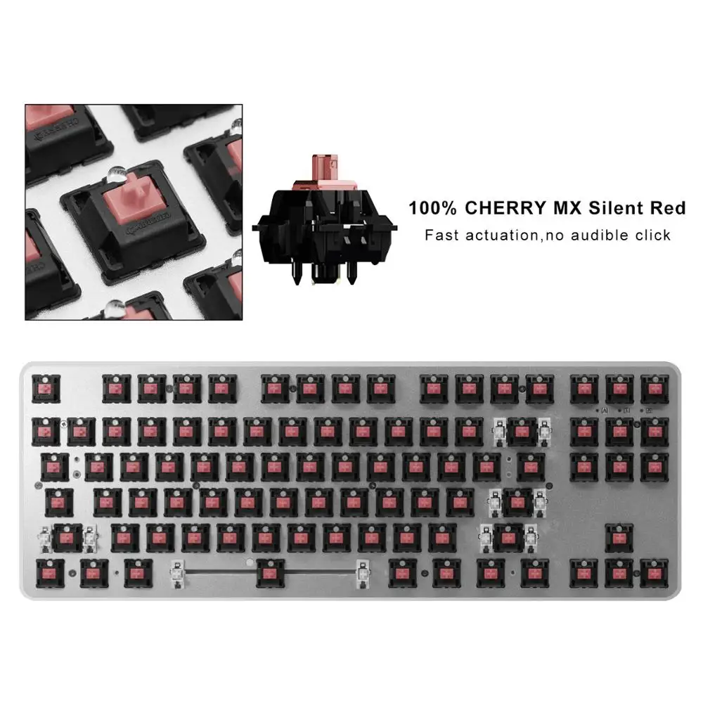 GK87 PRO игровая механическая клавиатура [Cherry MX Silent Red] TKL 87 key Anti ghosting RGB с подсветкой