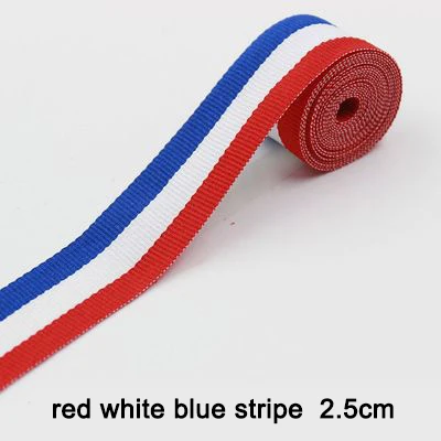 1/1. 5/2/2,5 см Ширина полосатый полиэстер лямки лента швейная лента для DIY аксессуары для одежды сумки 10 метров в одном заказе - Цвет: red white blue 25mm