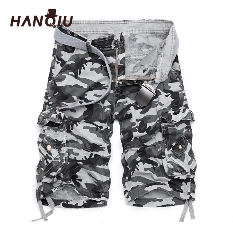 2018 New Camouflage Loose Cargo Shorts Men Cool Summer Military Camo