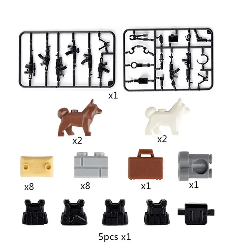 Военный Спецназ полицейское оружие 100 шт Набор оружия лодка военные конные солдаты строительные блоки игрушки совместимы с серия оружия - Цвет: WJ0604-JM
