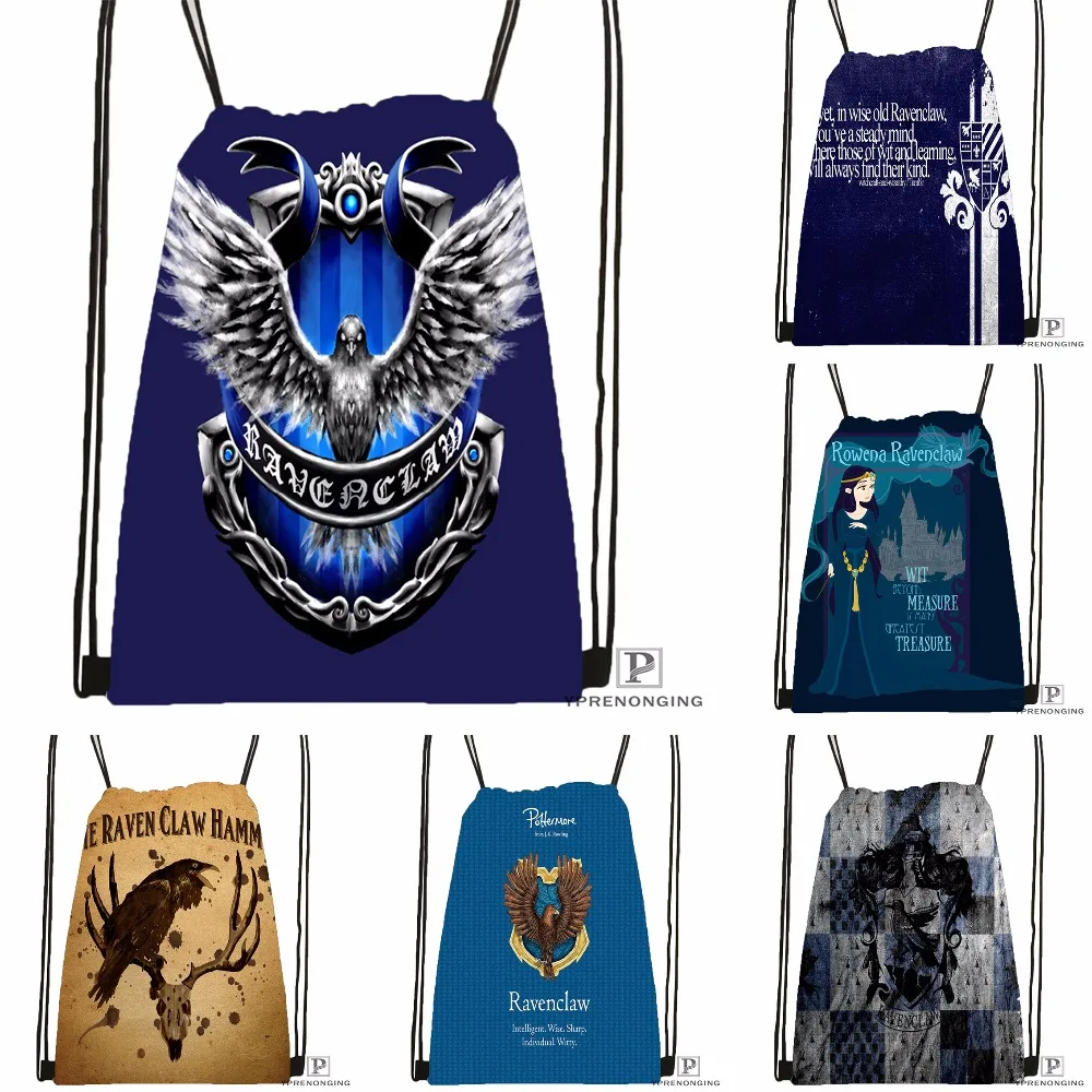 Custom Ravenclaw Drawstring Backpack Bag Cute Daypack Kids Satchel Black Back 31x40cm 180531 02 11