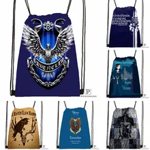 Custom Ravenclaw Drawstring Backpack Bag Cute Daypack Kids Satchel (Black Back) 31x40cm#180531-02-11