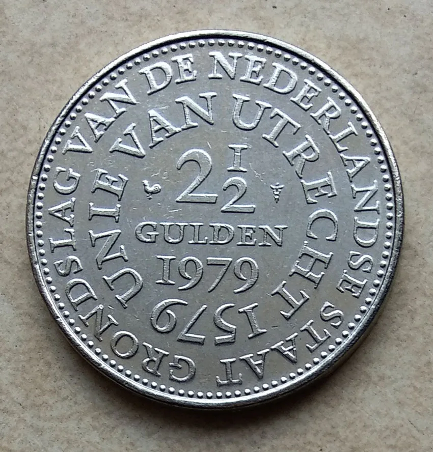 

28mm 400 Years of Union of Utrecht Netherlands 2.5 Gulden 1979 Holland ,100% Real Genuine Comemorative Coin,Original Collection